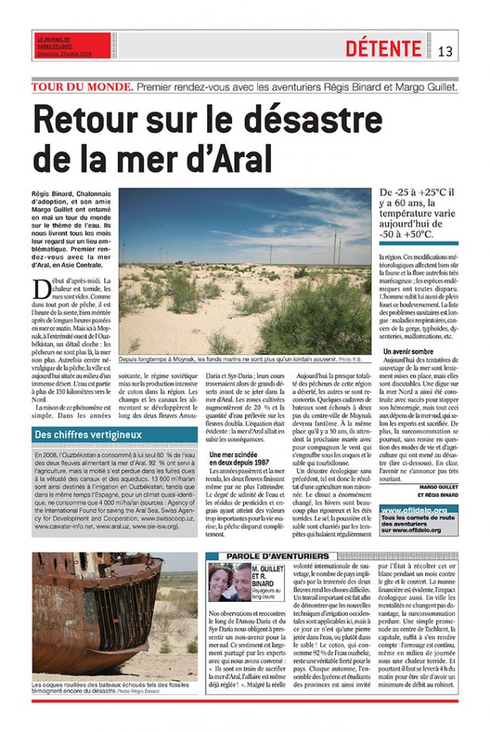 "Retour sur le désastre de la mer d'Aral" - Uzbekistan - 19 July 2009
