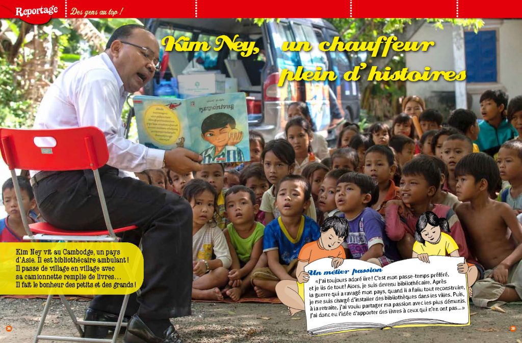 "Kim Ney, un chauffeur plein d'histoires" - Cambodia - Magazine Filotéo, Edition Bayard - 2014